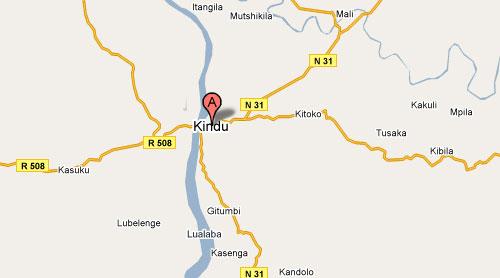 Carte de Kindu au Maniema