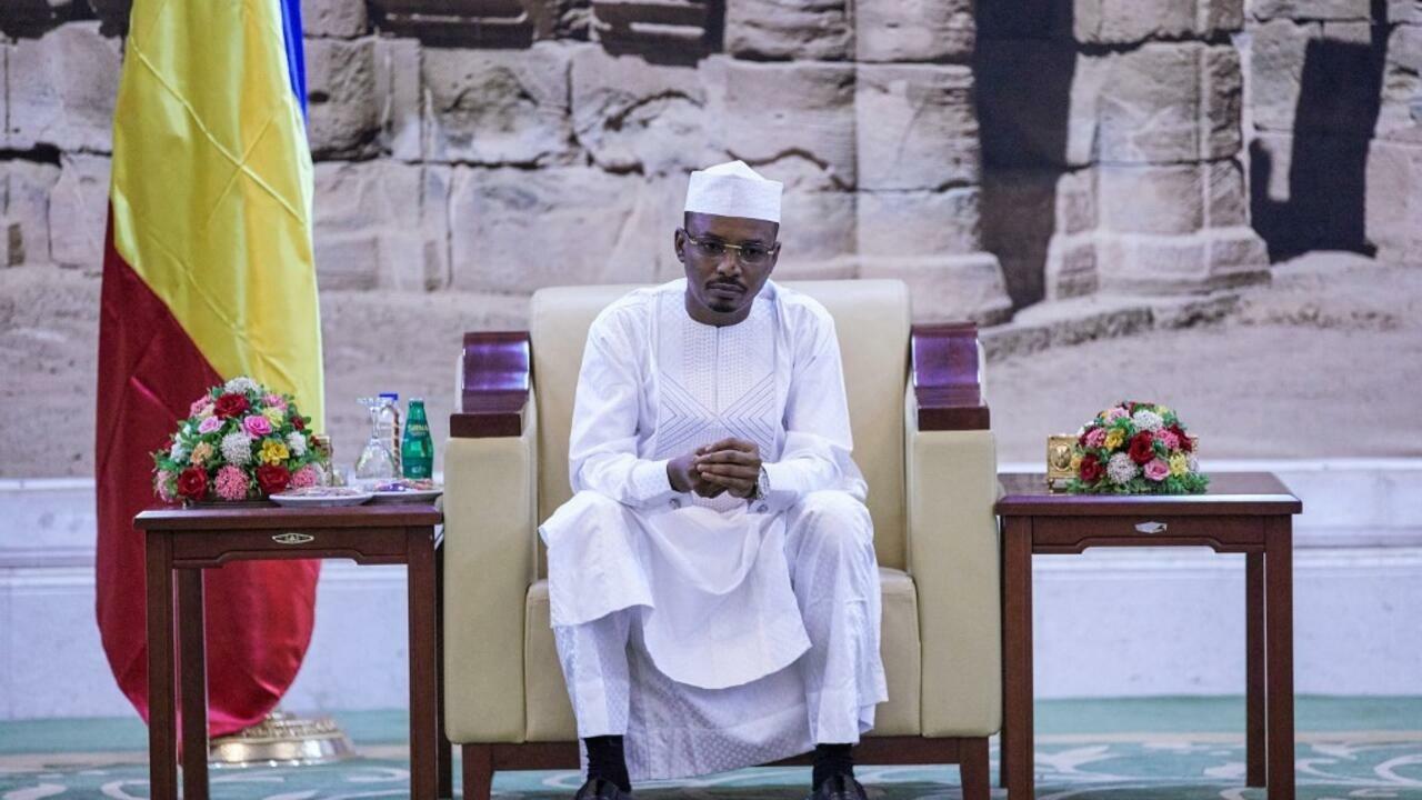 Lt. General Mahamat Idriss Deby Itno, President of the Chadian Transitional Council, looks on during his meeting with Sudan’s prime minister in the Sudanese capital Khartoum on August 29, 2021. (Photo by – / AFP)