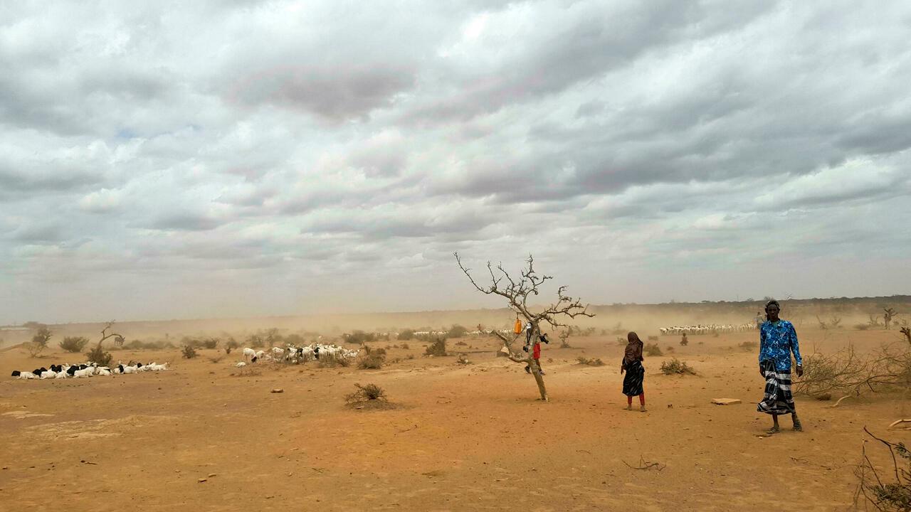 In this photo taken Sunday, Sept. 3, 2017, dust clouds blow across the parched landscape in the Danan district of the Somali region of Ethiopia, which hasn’t seen significant amounts of rain in the past three years. Despite economic growth in the past decade that has made Ethiopia one of Africa’s fastest-developing countries, rural areas are suffering as the nation faces its worst drought in years. (AP Photo/Elias Meseret)