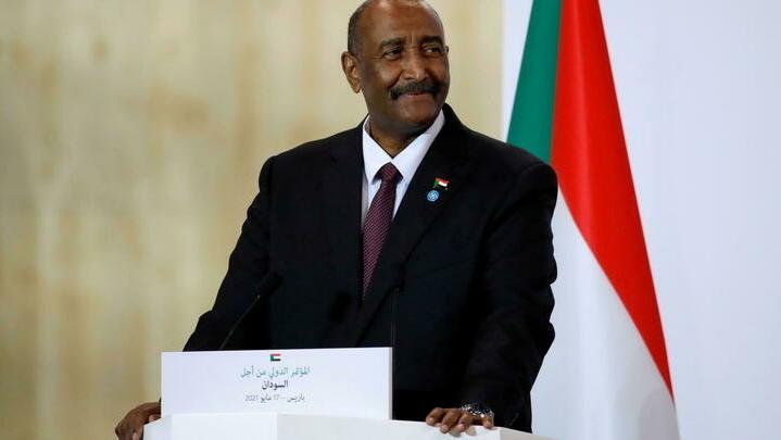 FILE PHOTO: Sudan’s Sovereign Council Chief General Abdel Fattah al-Burhan attends a news conference during the International Conference in support of Sudan at the Temporary Grand Palais in Paris, France, May 17, 2021. REUTERS/Sarah Meyssonnier/Pool/File Photo