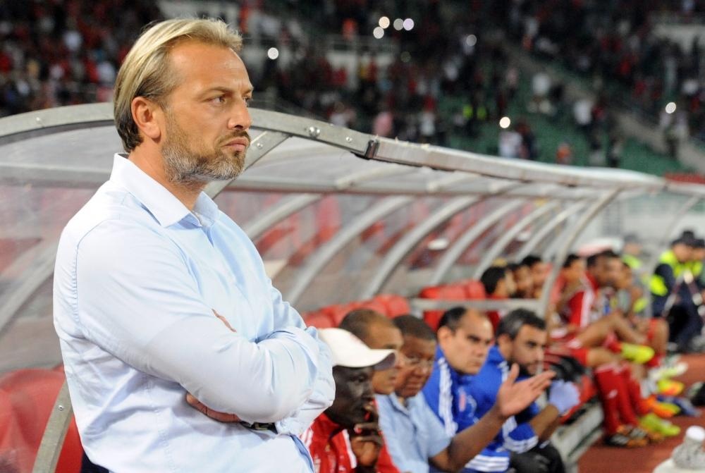 epa05555010 Wydad Casablanca coach Sebastien Desabre stands of the sidelines during the African Champions League (CAF) semi-final leg soccer match between Zamalek and Wydad Casablanca at Moulay Abdellah Stadium in Rabat, Morocco, 24 September 2016. EPA/ABDELHAK SENNA